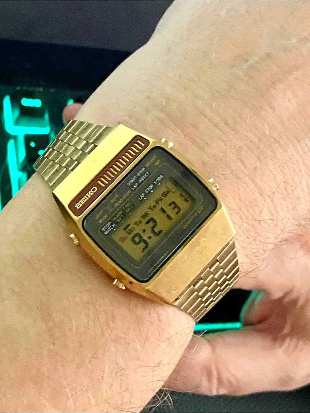 Seiko Vintage Digital Chronograph Watch Gold 1970’s Japan A159-5009G